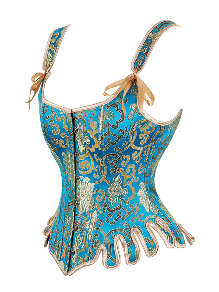 Retro U Neck Tight Waist Steel Frame Corset Top
