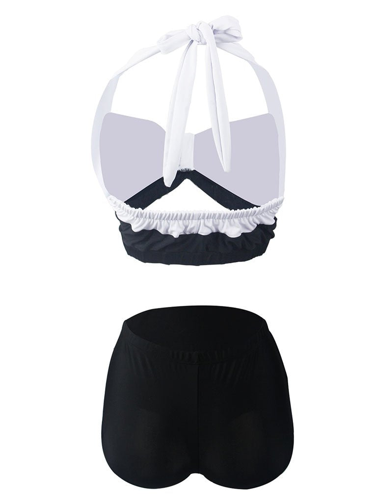 Stripe Halter Retro Style Bikinis swimsuits
