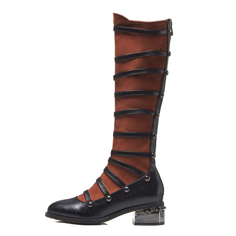Boots Platform Round Toe PU Knee High Boots Casual