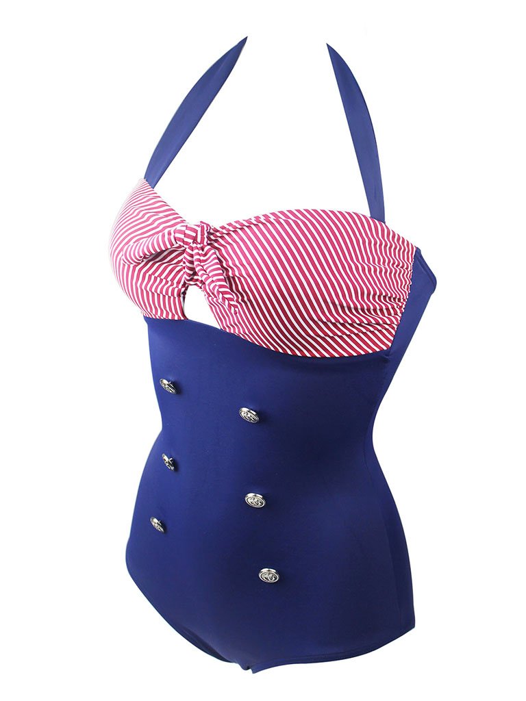 Retro Style The Old Glory Style One Piece Swimsuit