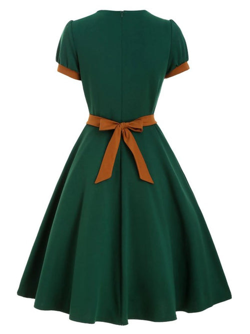 1950S Bow Collar Swing Dress