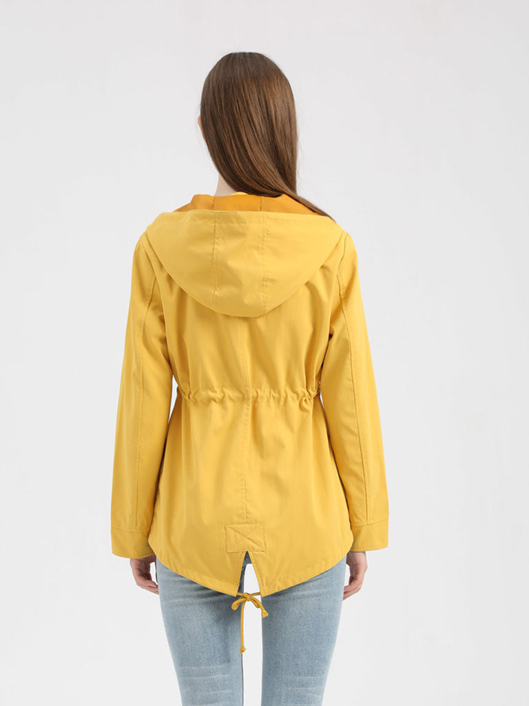 Jacket Daily Going Out Fall Winter Casual Waisted Solid Color Hoodie Sporty Jacket