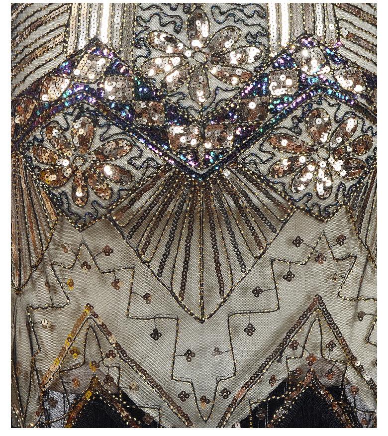 3 Colors 1920s  V Neck Sequined Flapper Dress