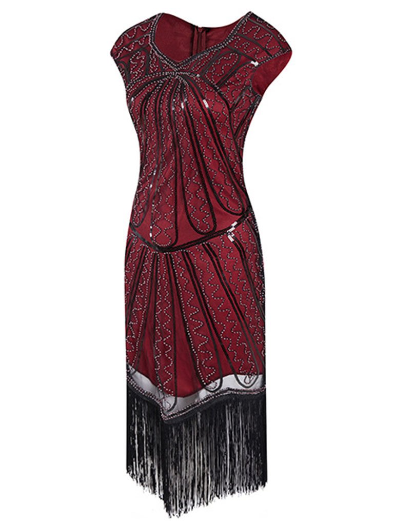 1920S Sequin Fringed Gatsby Dress
