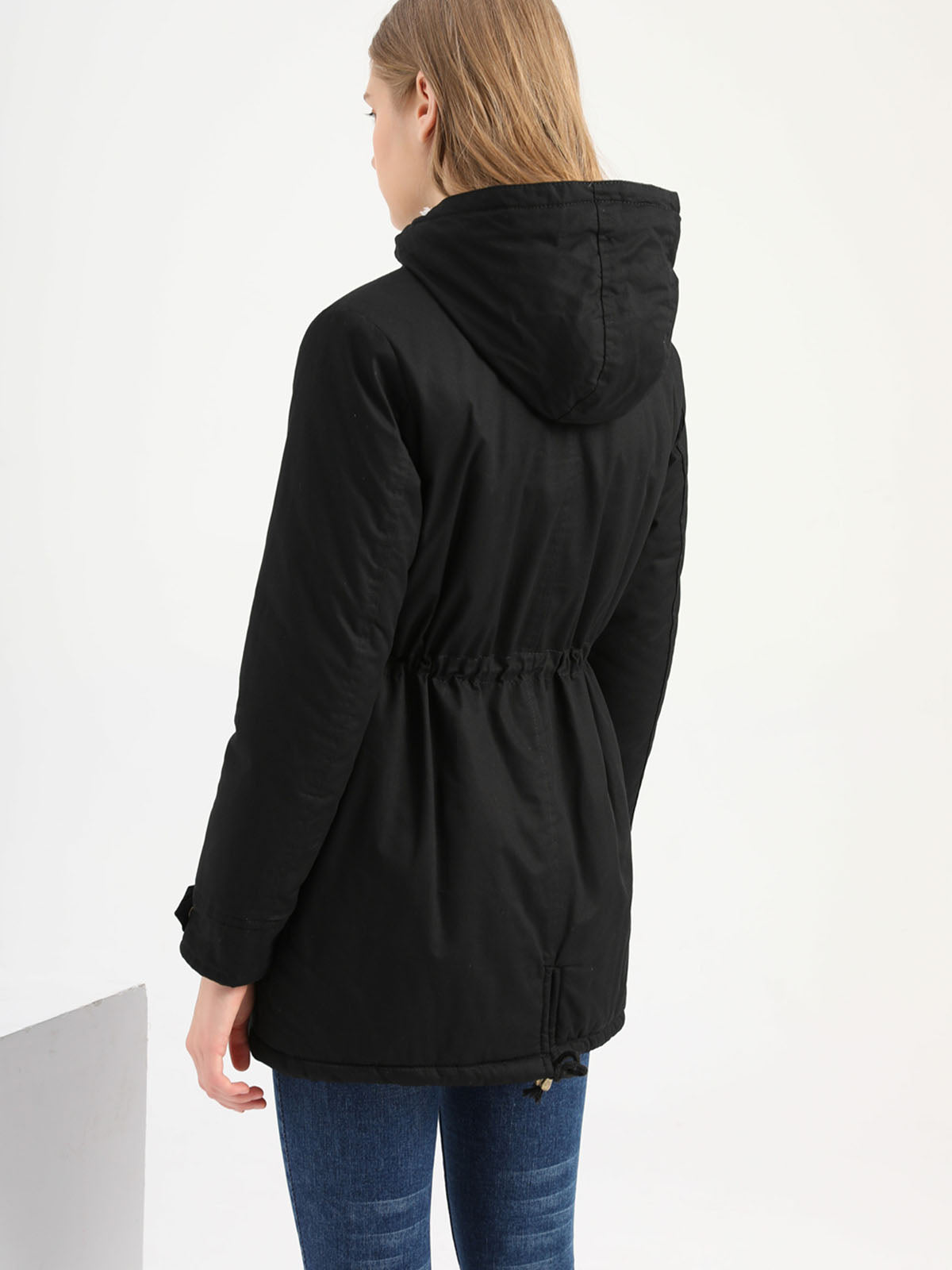 Parka Coat Street Daily Winter Plush Long Coat Solid Color Oversized Fur Warm Coat