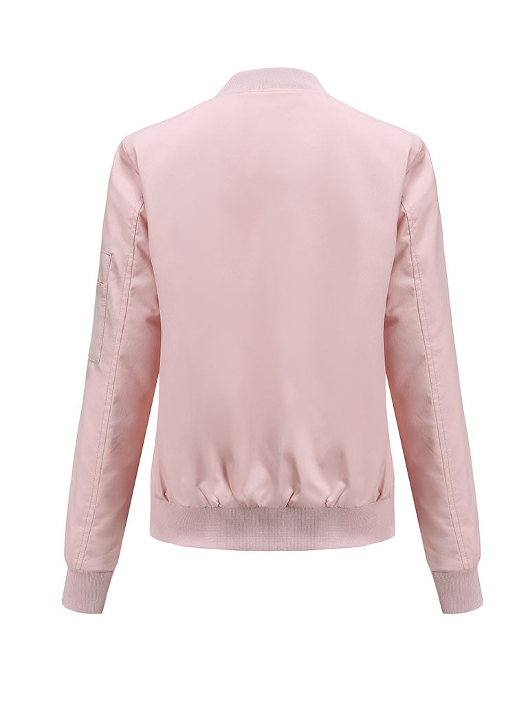 Jacket Street Daily Fall Winter Casual Solid Color Stand Collar Jacket