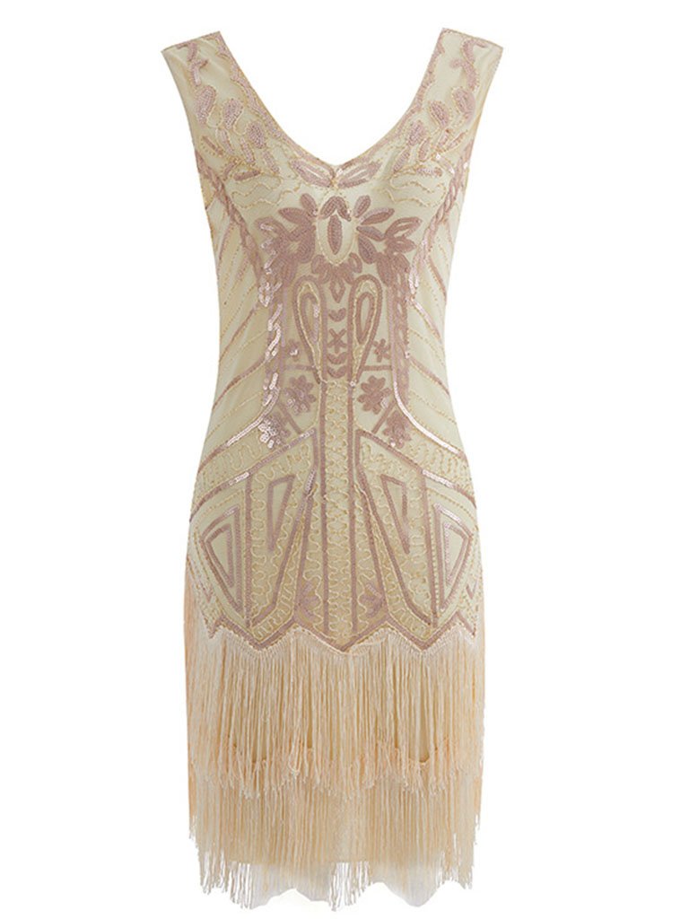 5Color 1920S Sequined Fringe Gatsby Flapper Dress