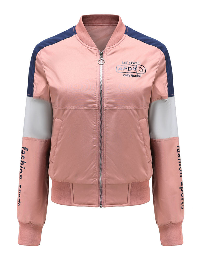 Pilot Style Jacket Daily Fall Winter Casual Two tone Stand Collar Sporty Jacket