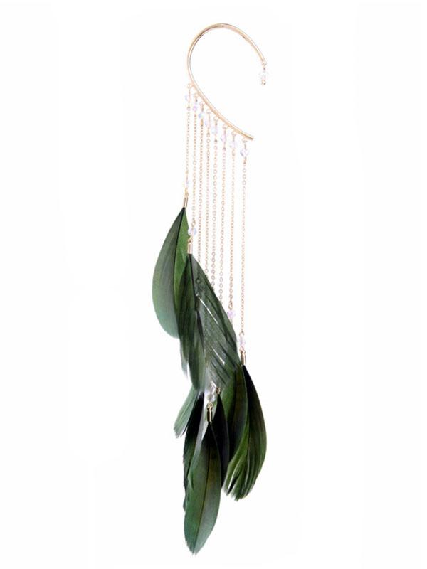 Earrings Feather Earrings Unique Single Tassel Vintage Party Earrings