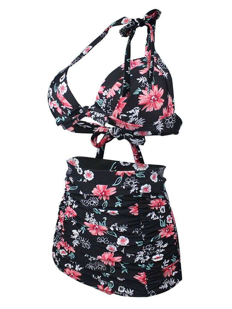 Floral Print Retro Style Bikinis Swimsuits Bathing Suit