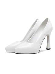 10.5CM High Heel Platform Pointed Toe Leather Shoes