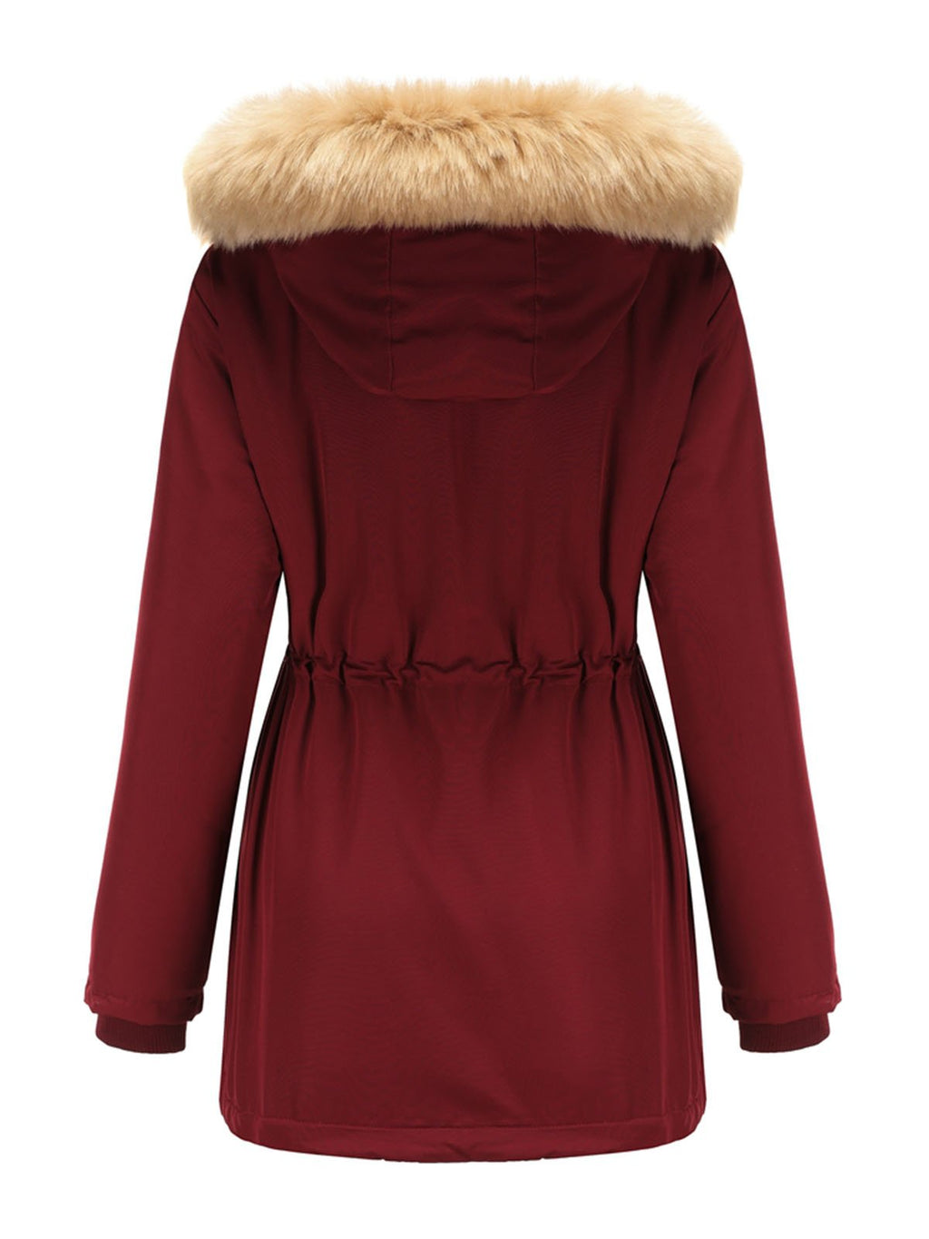 Coat Daily Lamb wool Fall Winter Regular Midi Length Coat Solid Color Oversized Coat