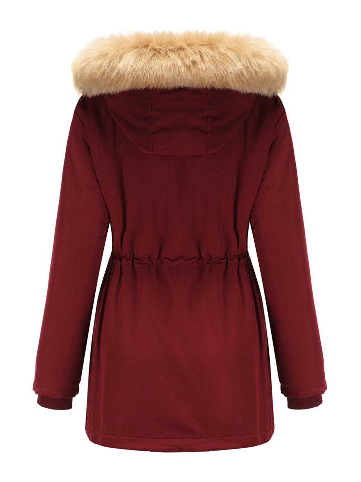 Coat Daily Lamb wool Fall Winter Regular Midi Length Coat Solid Color Oversized Coat