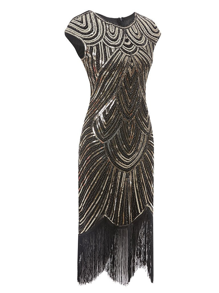 3 Colors 1920s Sequined Flapper Dress