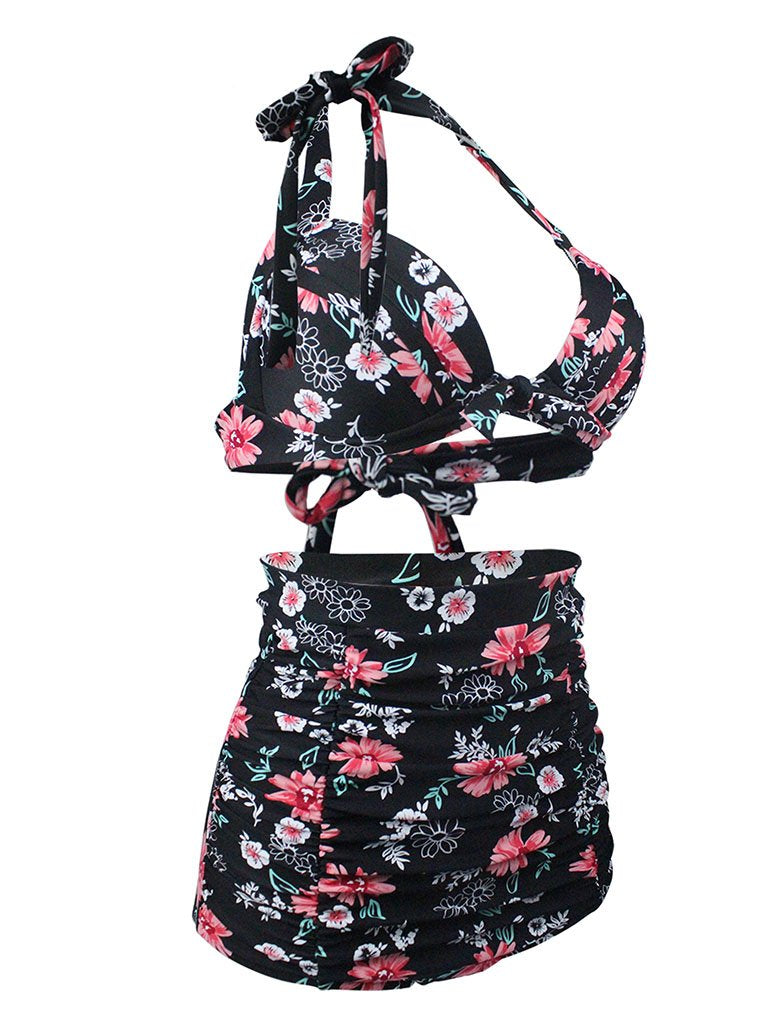 Floral Print Retro Style Bikinis Swimsuits Bathing Suit