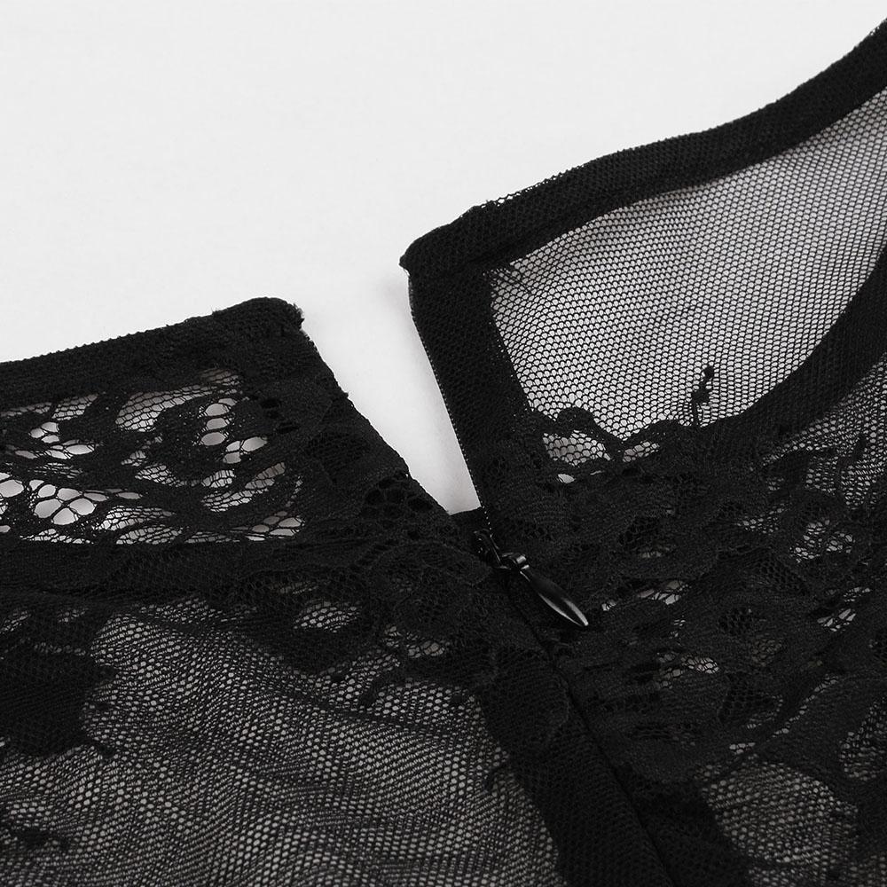 Black Lace 1960S Vintage Bodycon Dress