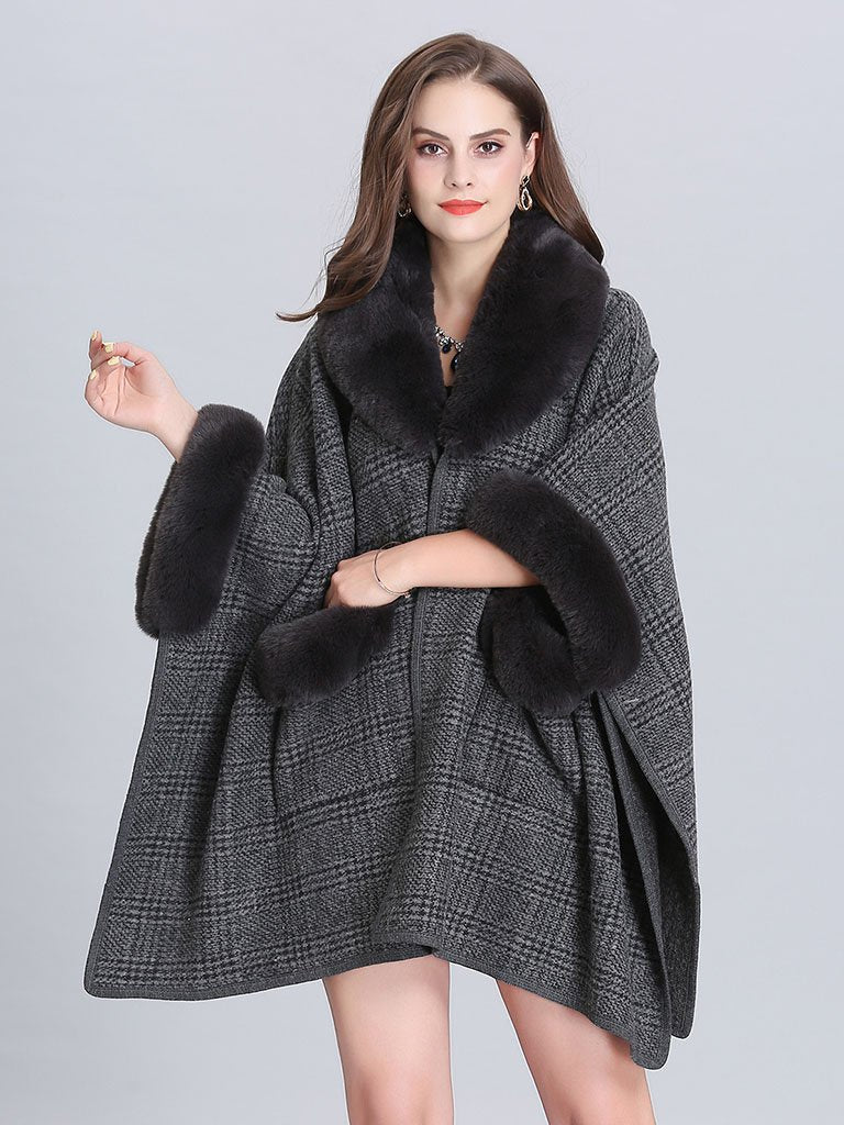 Faux Fur Coat Gingham 's Overcoat