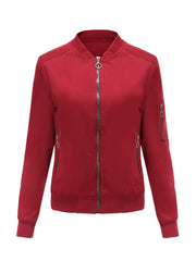 Jacket Street Daily Fall Winter Casual Solid Color Stand Collar Jacket