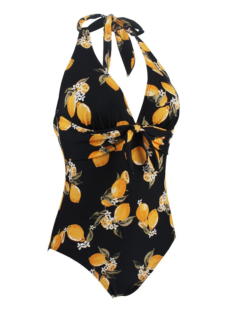 Vintage Style Floral One Piece Bikini
