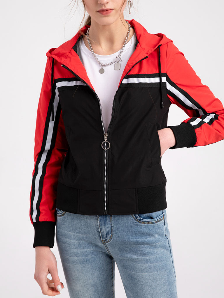 Jacket Street Daily Fall Winter Casual Two tone Stand Collar Jacket