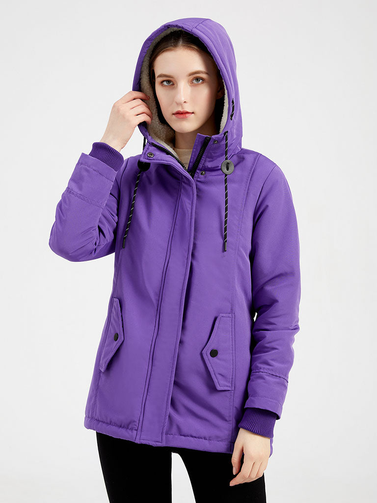 Parker Coat Daily Going Out Fall Winter Casual Waisted Solid Color Oversized Hoodie Coat