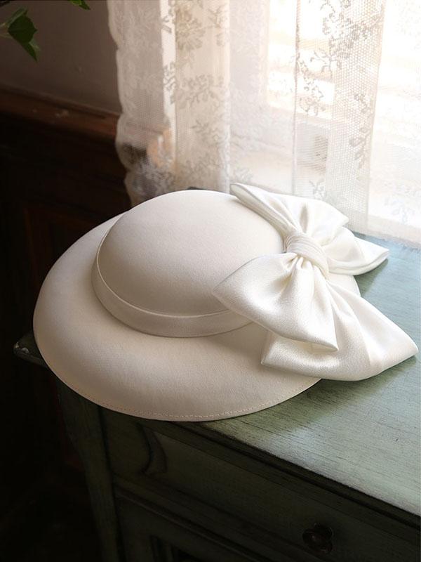 Big Sweet Bow Satin Vintage Audrey Hepburn Same Style 1950S Hat