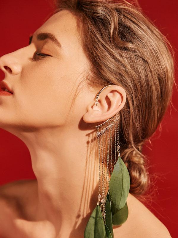 Earrings Feather Earrings Unique Single Tassel Vintage Party Earrings