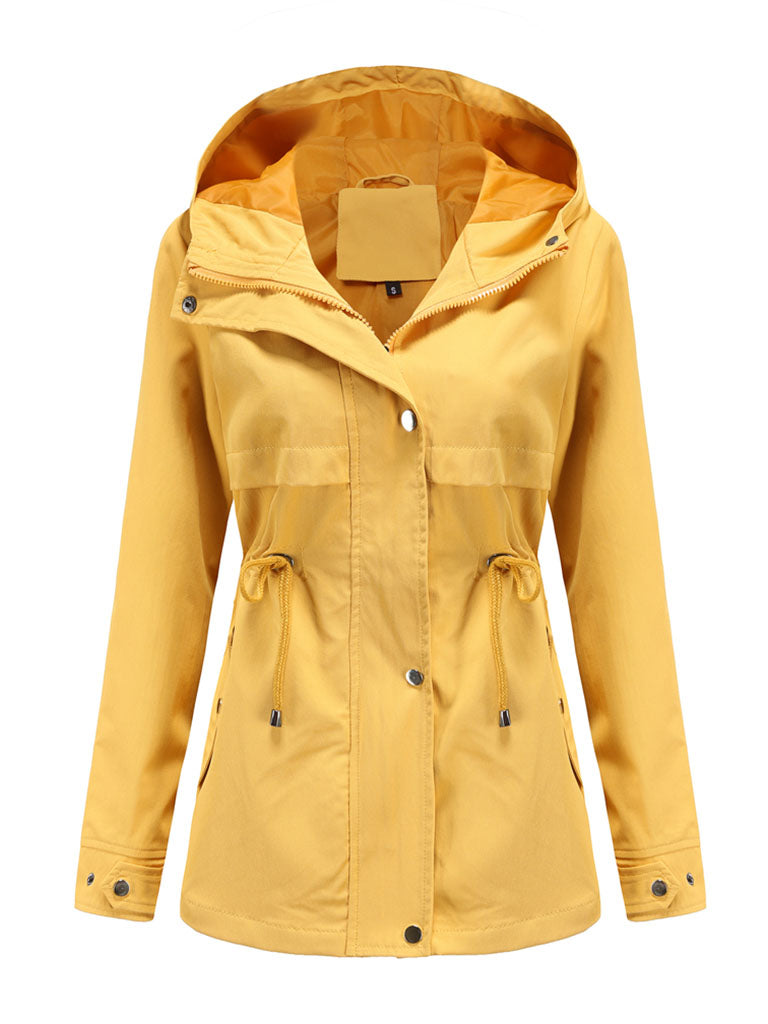 Jacket Daily Going Out Fall Winter Casual Waisted Solid Color Hoodie Sporty Jacket