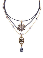 1950S Star Crystal Choker Vintage Necklace