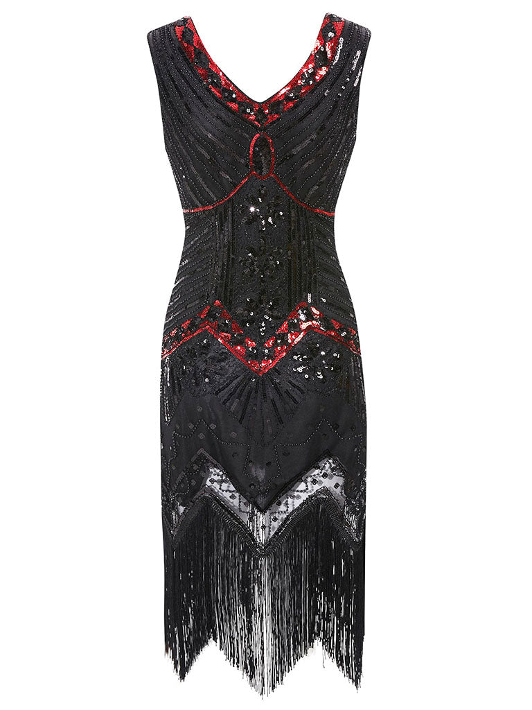 Dark Green 1920s Sequined Flapper Dress