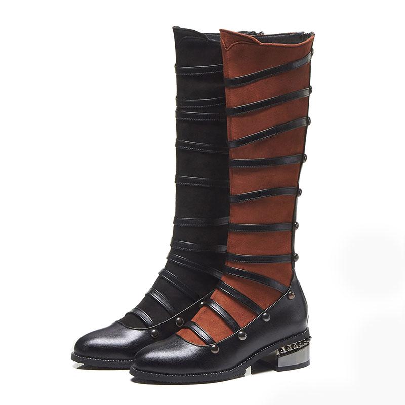 Boots Platform Round Toe PU Knee High Boots Casual