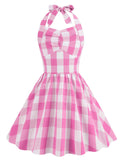 Kids Little Girls' Dress Brabie Plaid Halter 1950S Dress