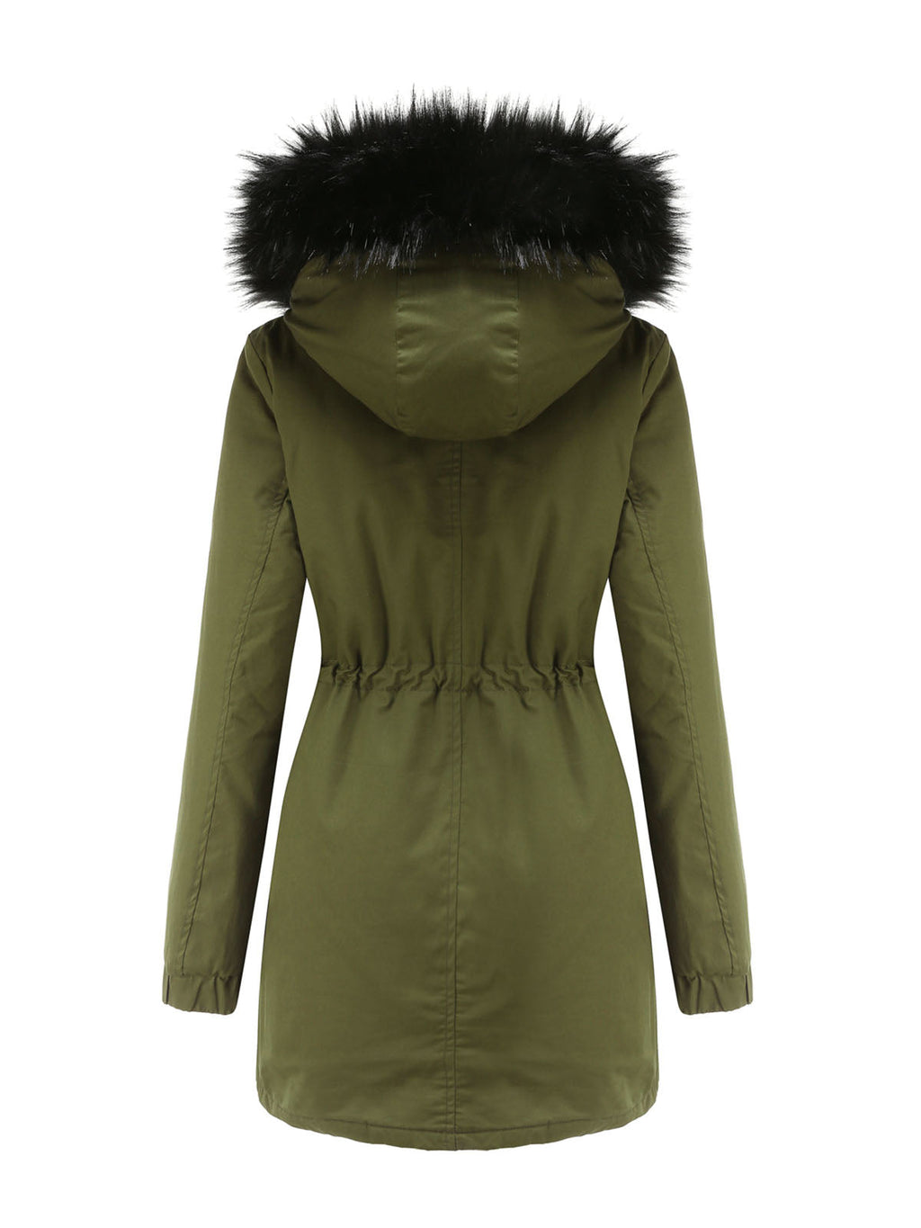 Parka Coat Street Plush Winter Hoodie Coat Solid Color Oversized Fur Warm Coat