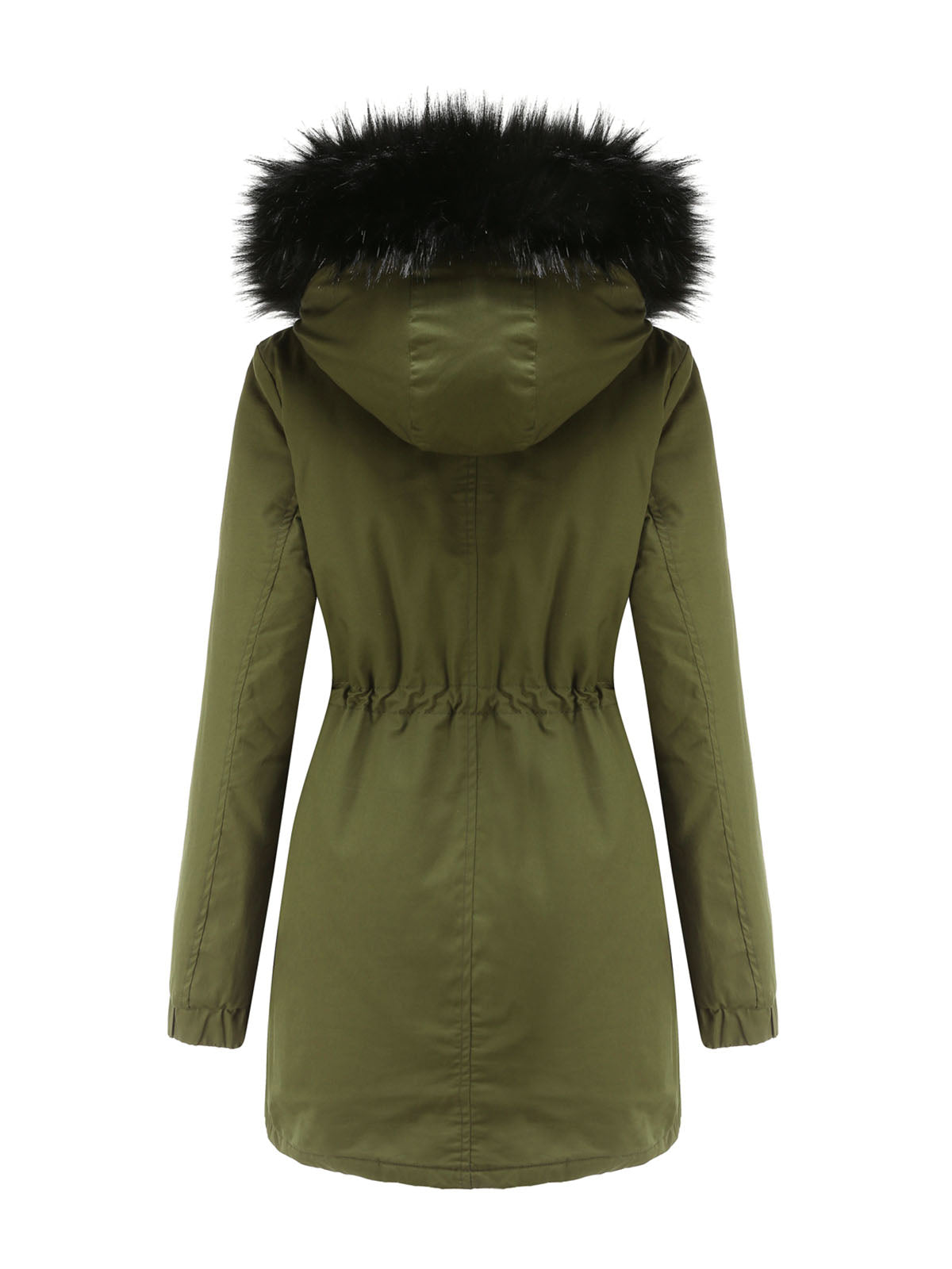 Parka Coat Street Plush Winter Hoodie Coat Solid Color Oversized Fur Warm Coat