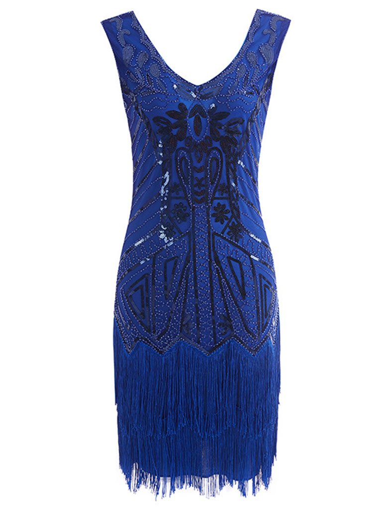 5Color 1920S Sequined Fringe Gatsby Flapper Dress