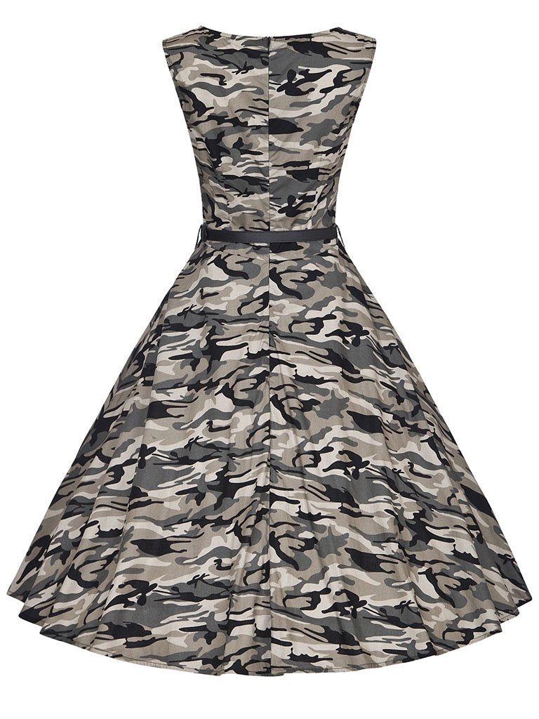 Camouflage Army Style 50s Flapper Dress