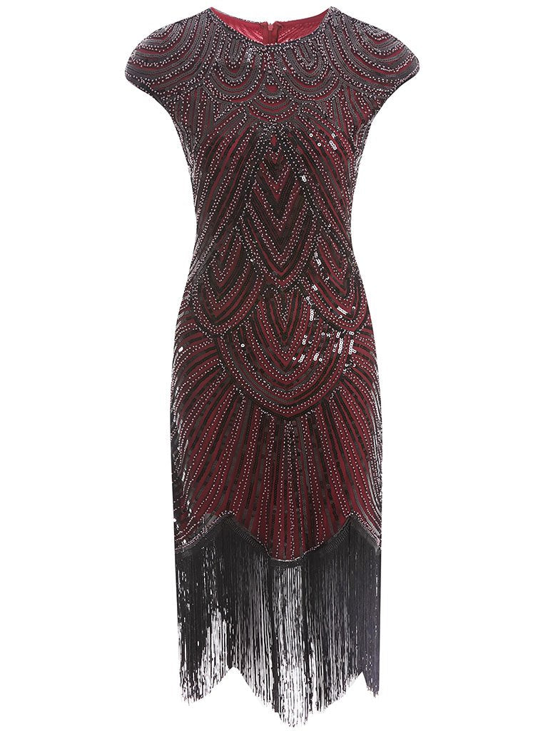 3 Colors 1920s Sequined Flapper Dress
