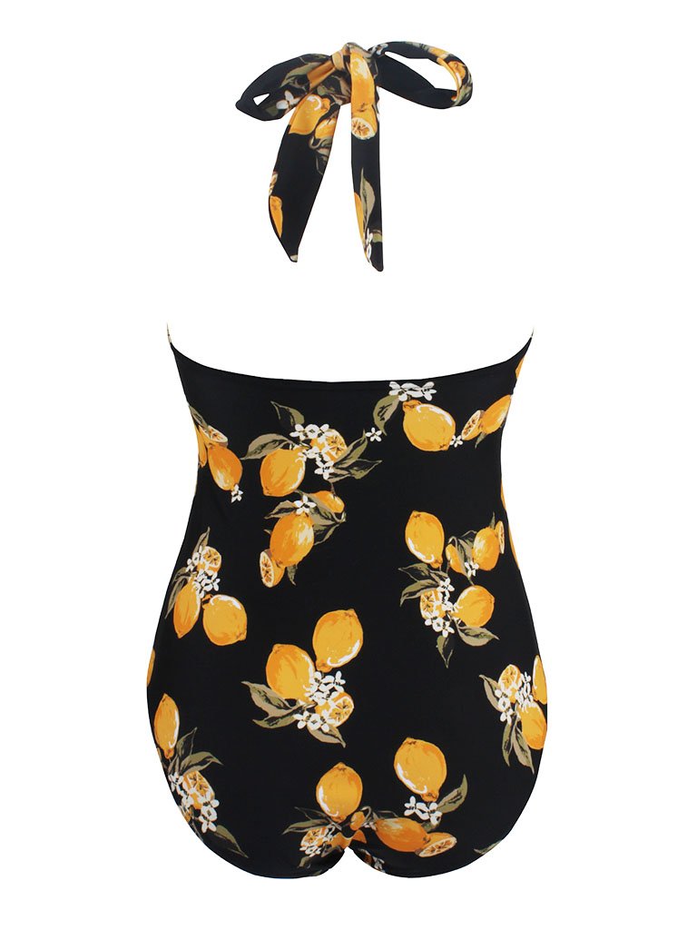 Vintage Style Floral One Piece Bikini