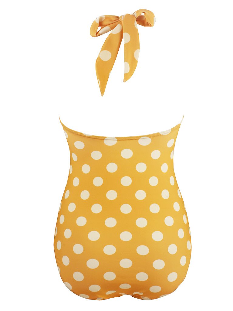 Vintage Style Dots One Piece Bikini Swimwear