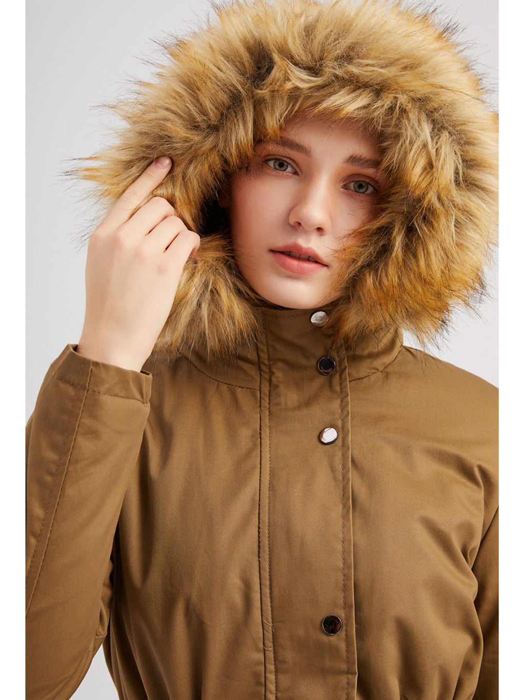 Coat Street Daily Winter Plush Long Coat Solid Color Oversized Fur Warm Coat