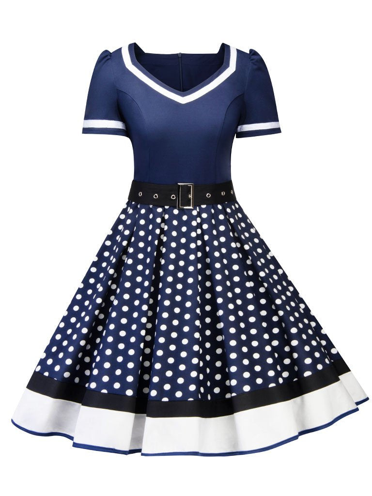 Polka Dots A Line Vintage Dress