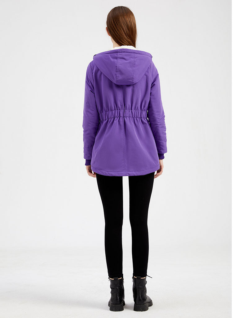 Parker Coat Daily Going Out Fall Winter Casual Waisted Solid Color Oversized Hoodie Coat