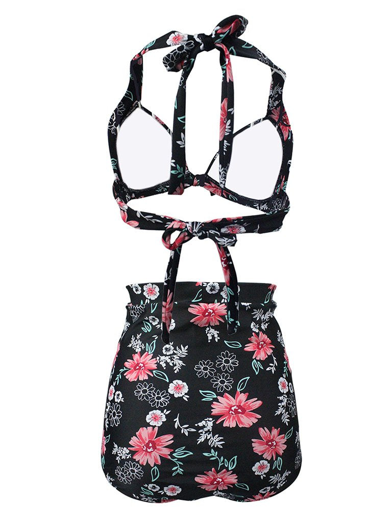Floral Print Retro Style Bikinis Swimsuits Bathing Suit