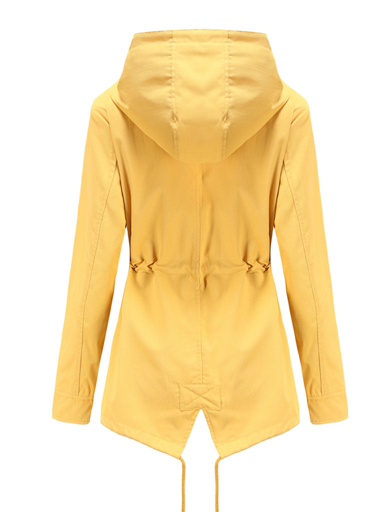 Jacket Daily Going Out Fall Winter Casual Waisted Solid Color Hoodie Sporty Jacket