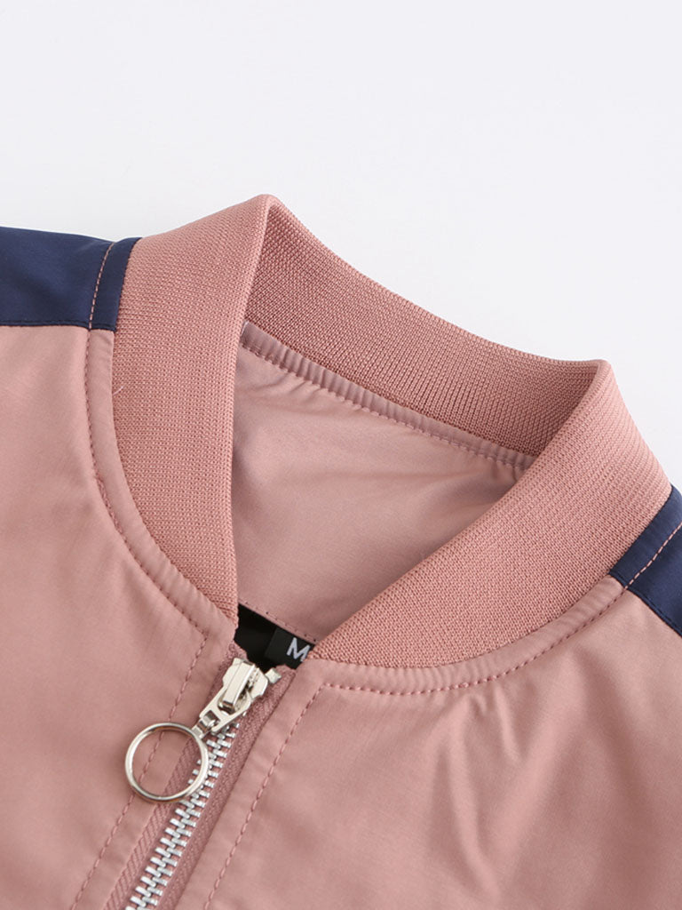 Pilot Style Jacket Daily Fall Winter Casual Two tone Stand Collar Sporty Jacket