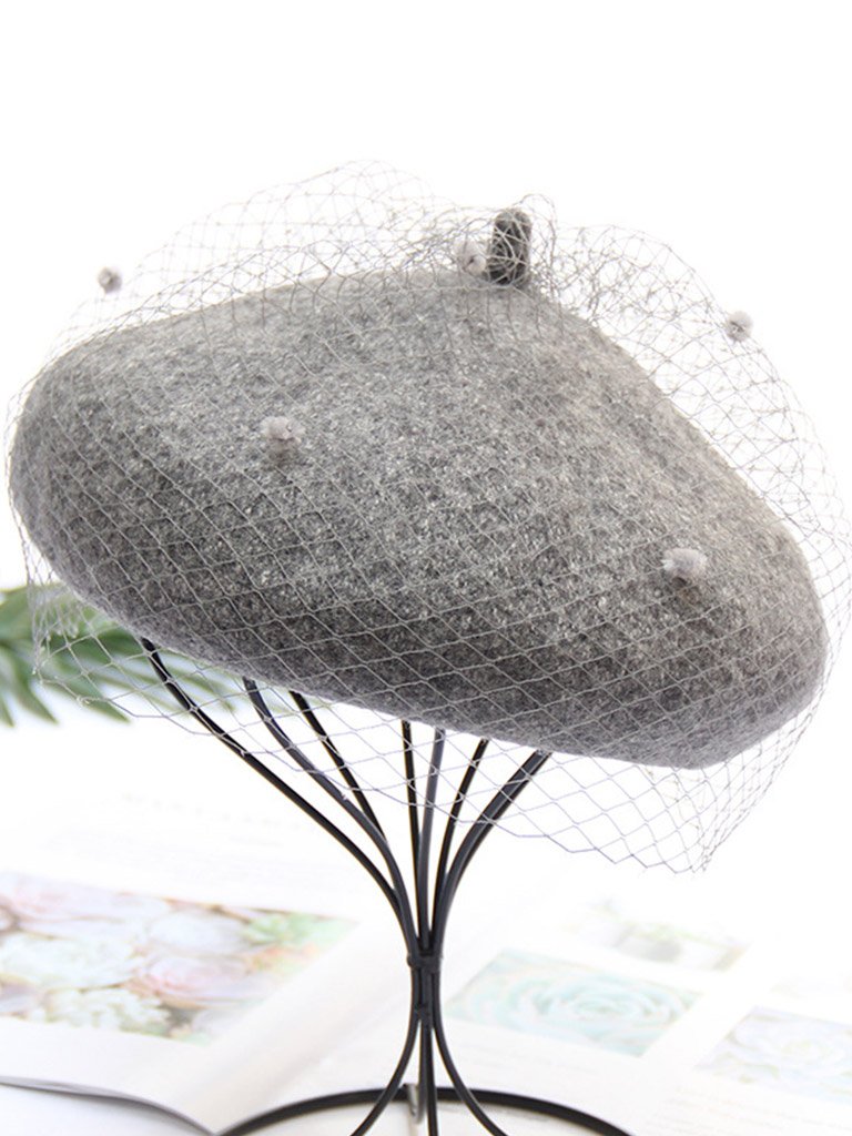 Solid Color Wool Felt Beret Cap Hat
