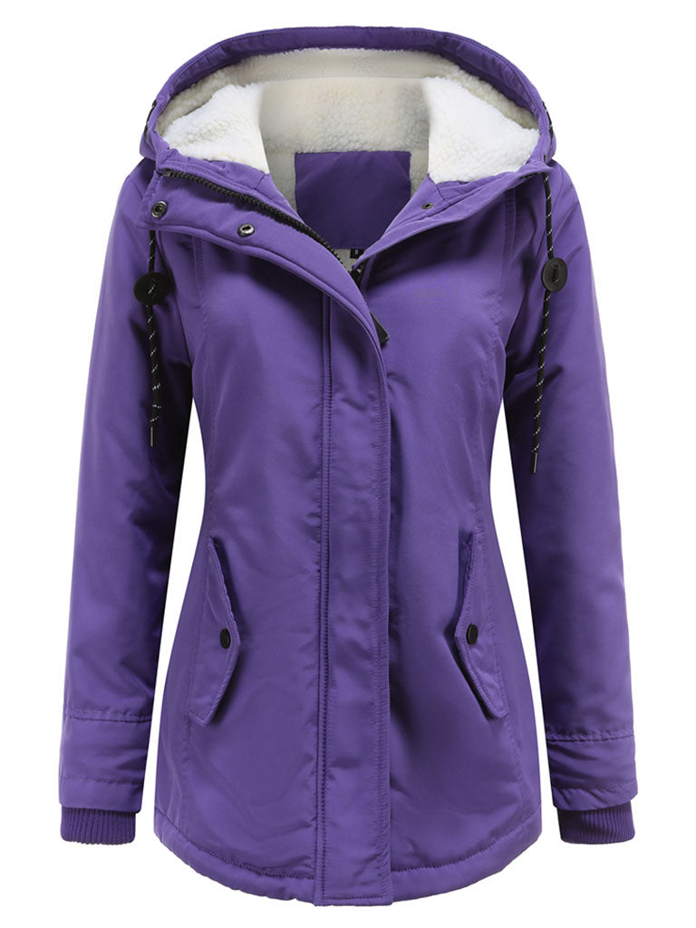 Parker Coat Daily Going Out Fall Winter Casual Waisted Solid Color Oversized Hoodie Coat