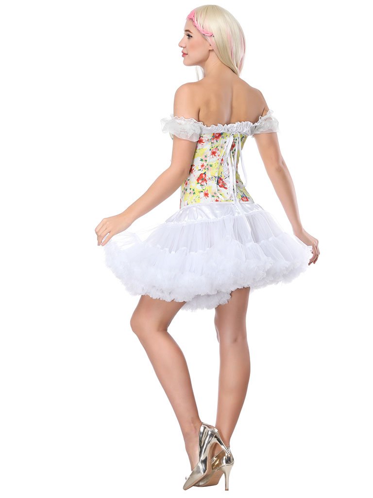 Retro Flower Strapless Corset
