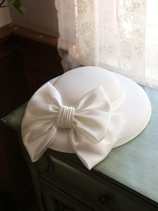 Big Sweet Bow Satin Vintage Audrey Hepburn Same Style 1950S Hat
