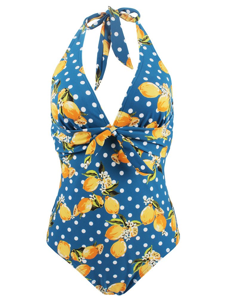 Vintage Style Floral One Piece Bikini